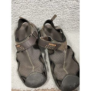 Crocs Mens Size 10 Swiftwater Mesh Clog Sandals Water Shoes Brown